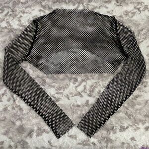 Freedom Rave Wear Black Rhinestone Fishnet Baelien Sleeves